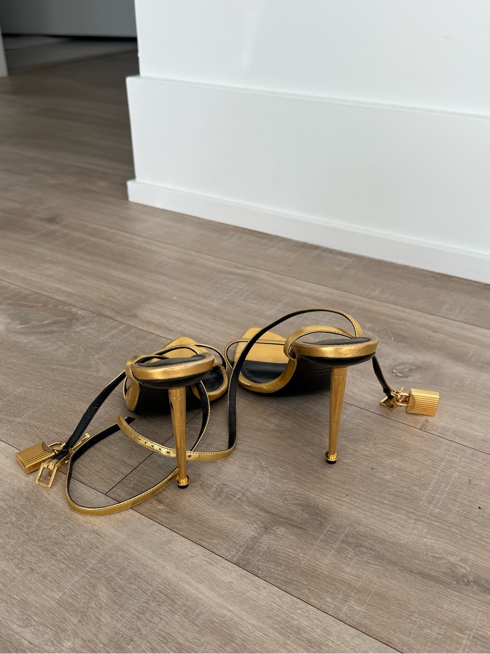 Tom Ford Padlock Gold Heels - Picture 3 of 3